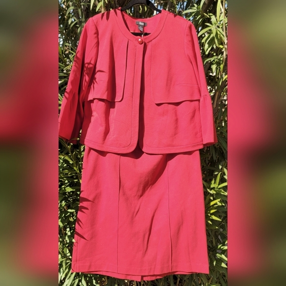 PRINTINE 80% COTTON A Line Stretch comfy womens 2 pc dress suit plus size - Picture 1 of 16